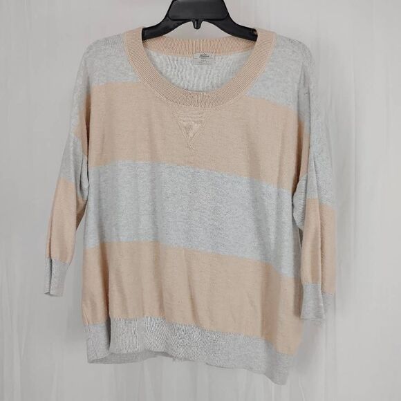 Madewell Wallace Striped Peach Gray 1/2 Sleeve Women's Size Large.
Armpit to arm - Picture 1 of 5
